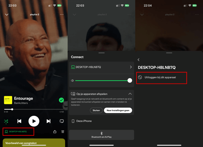 Spotify Connect uitschakelen op mobiel