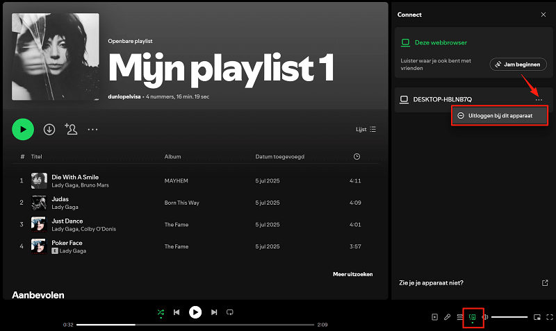 Spotify Connect uitschakelen op computer