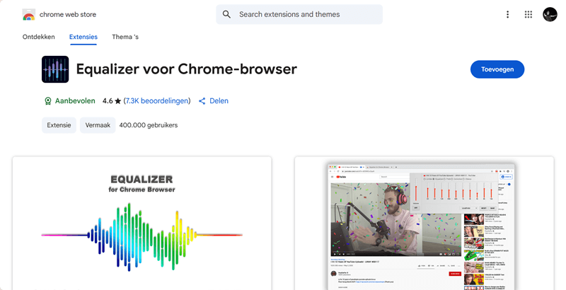 Spotify equalizer voor Chrome