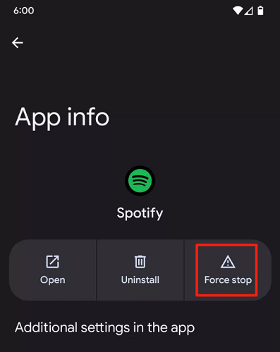 Spotify geforceerd afsluiten op Android