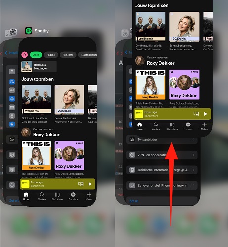 Spotify geforceerd afsluiten op iPhone