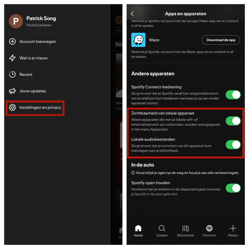 Toon lokale bestanden op Spotify op iPhone