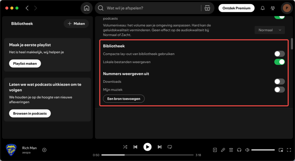 Selecteer Lokale bestandslocatie om te uploaden
