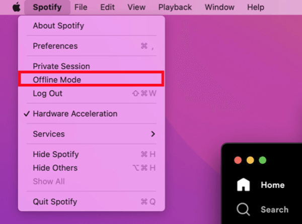 Spotify offline-modus op Mac