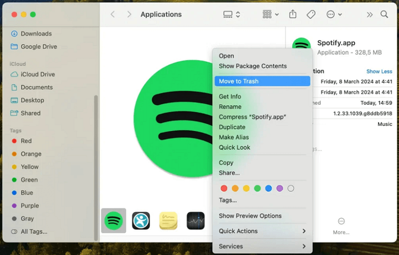 Verwijder Spotify op Mac