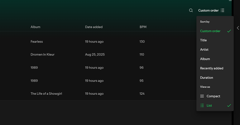 Reorder Spotify Playlist