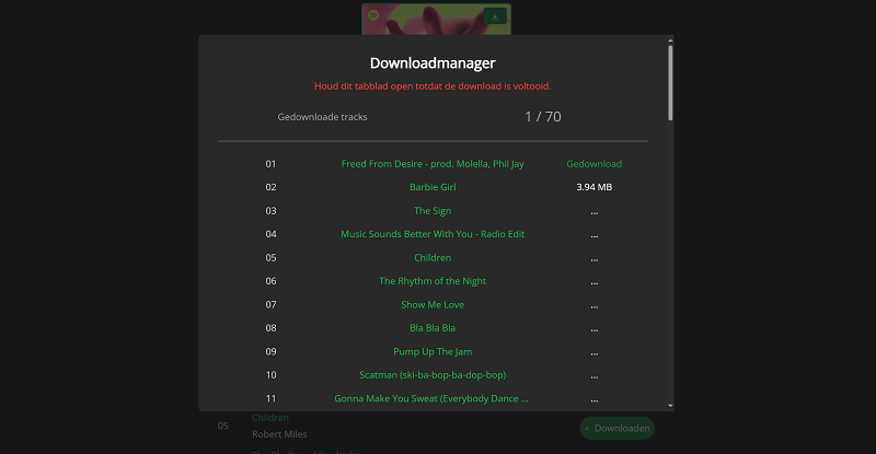 SpotifyDown Downloadmanager
