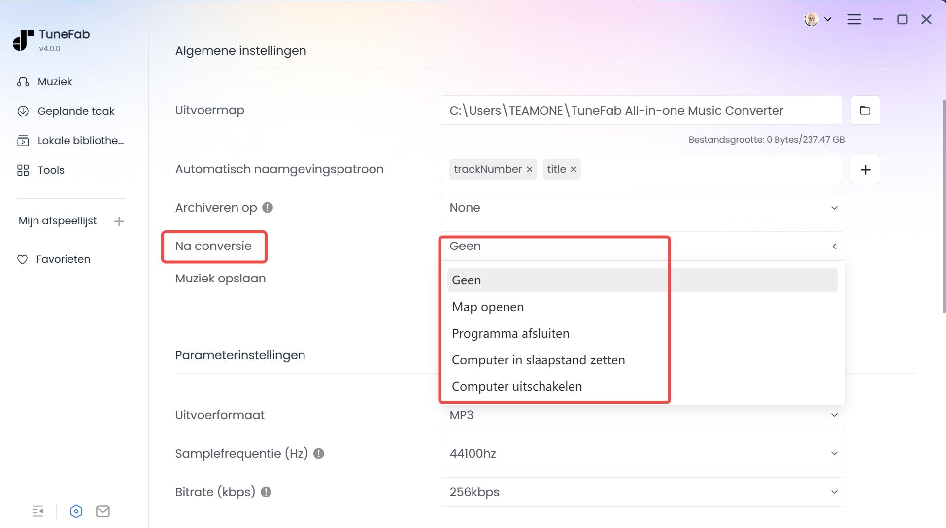 Stel USB-station in als uitvoerlocatie