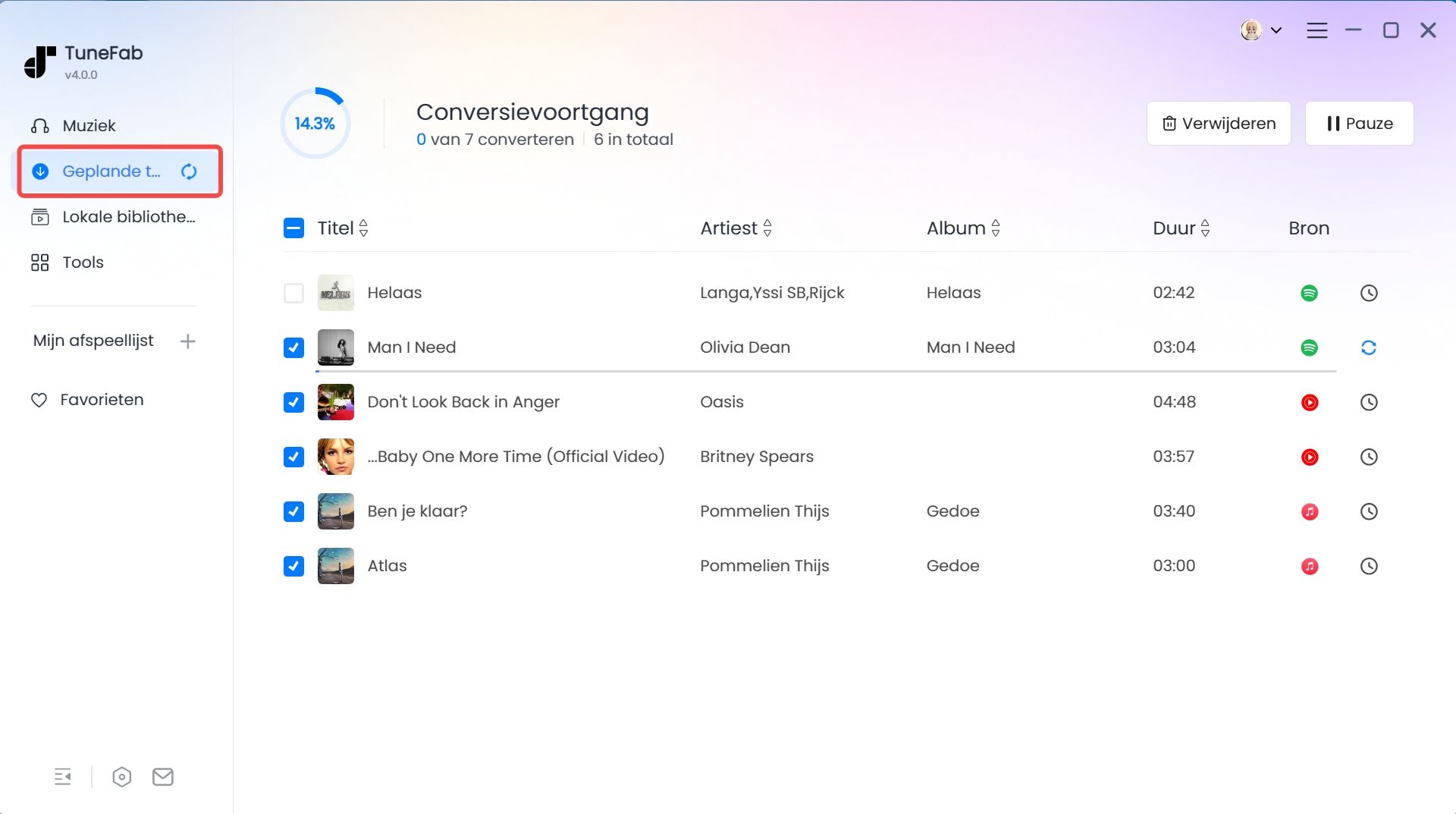 Spotify-nummers downloaden