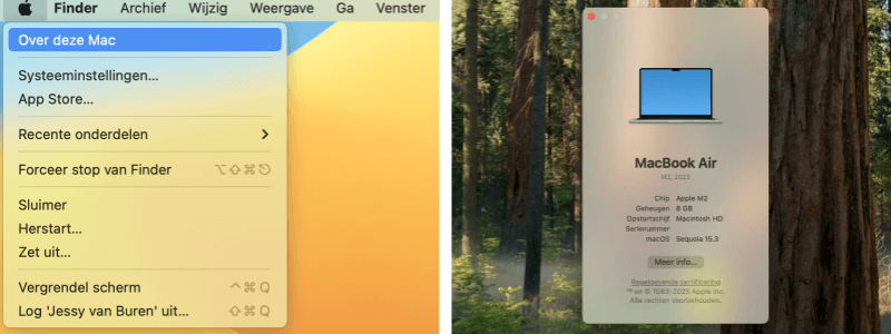 Systeeminfo controleren op Mac