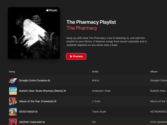 The Pharmacy Playlist on Apple Music 