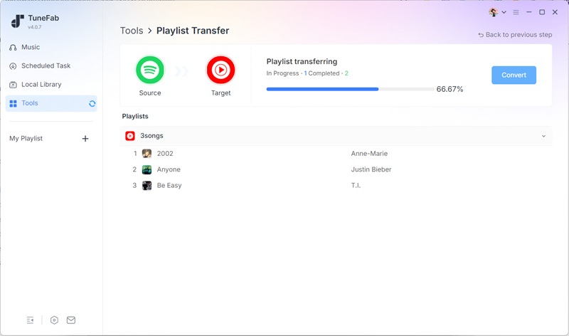 Transfering Playlists from Music Services