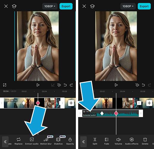 Trim Spotify Music in CapCut