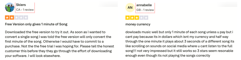User Reviews of Sidify from TrustPilot