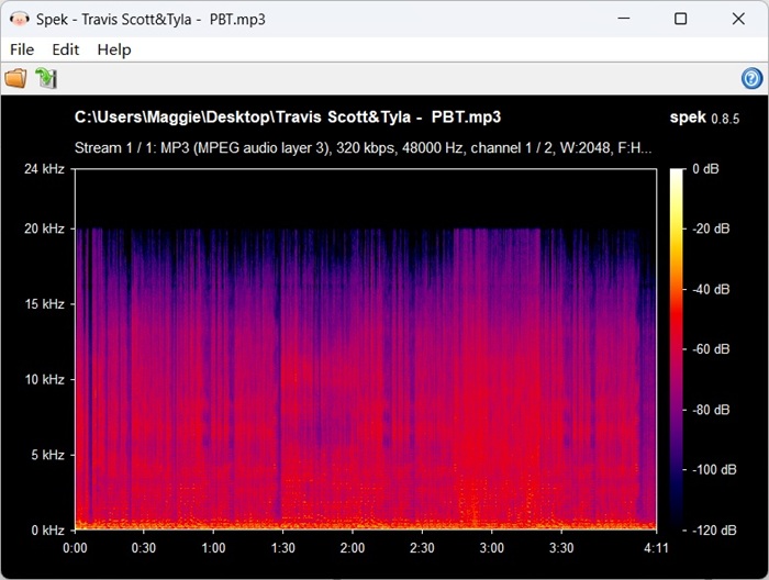 Check MP3 Audio in Spek
