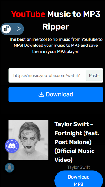 Rip MP3 from YouTube with TuneFab Online Tool