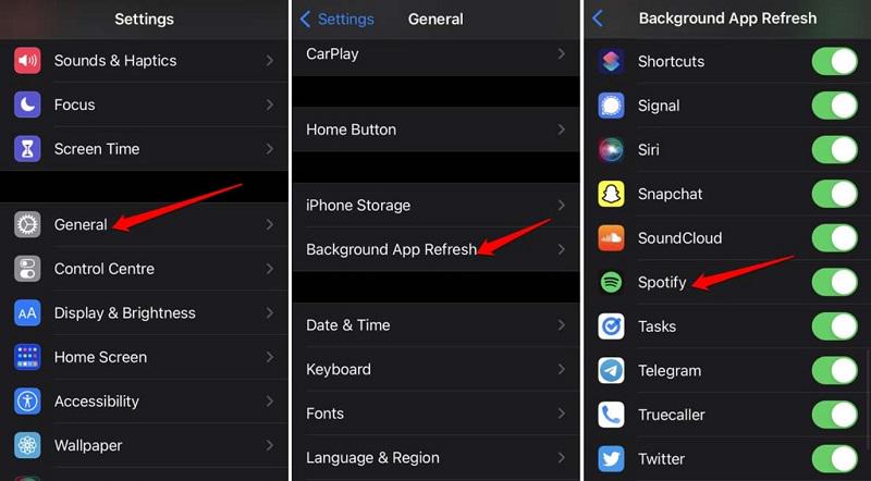 Turn on Background App Refresh