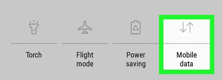 Turn on Mobile Data