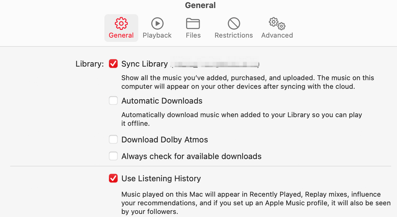 Check Sync Library on Mac