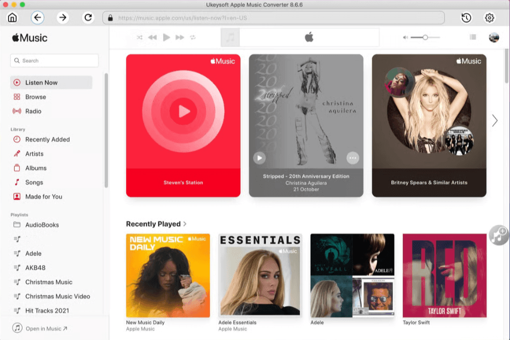 UkeySoft Sign in Apple Music Library