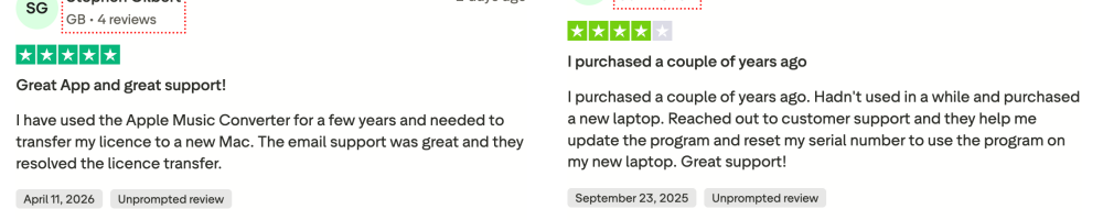 Positive User Reviews of UkeySofy from Trustpilot