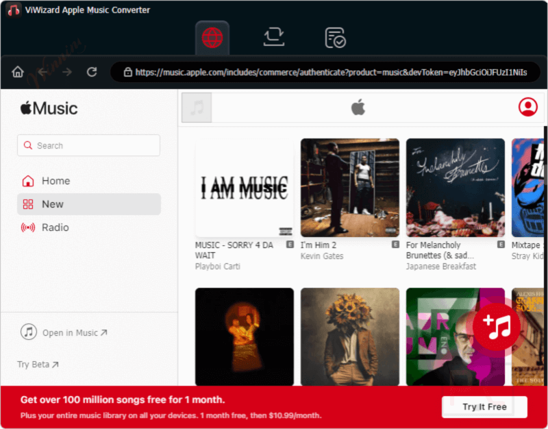 Viwizard Apple Music Converter Interface