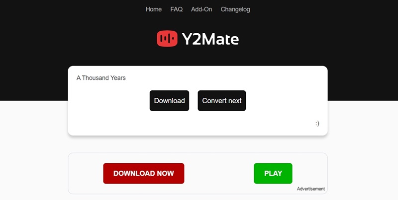 Y2Mate Homepage