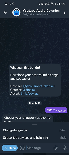Download YouTube to MP3 with Telegram Bot