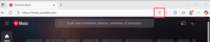 YouTube Music PWA op Edge installeren