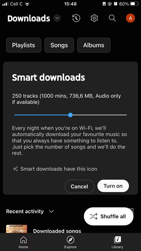 YouTube Music Smart Download Mode