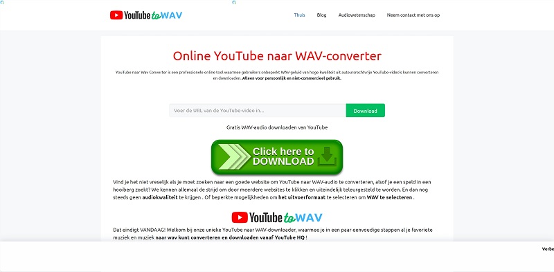 Online YouTube naar WAV converter