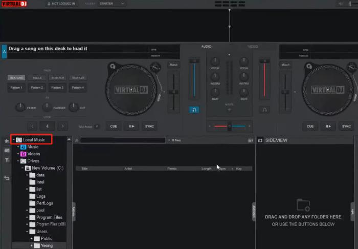 Importa Amazon Music nello spazio di archiviazione Virtual DJ Locak
