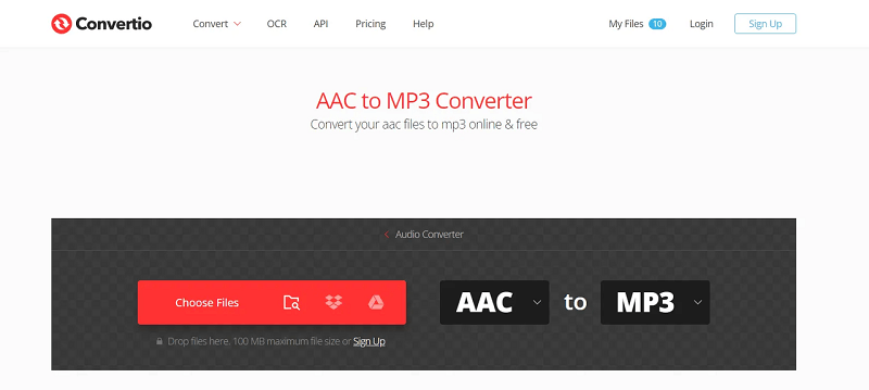 Convertio AAC 到 MP3 转换器