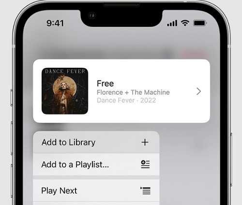 Добавить музыкальный файл Apple в библиотеку
