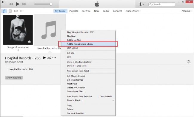 iTunes에 로컬 Apple 음악 추가