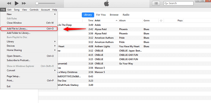 Добавить музыку в медиатеку iTunes