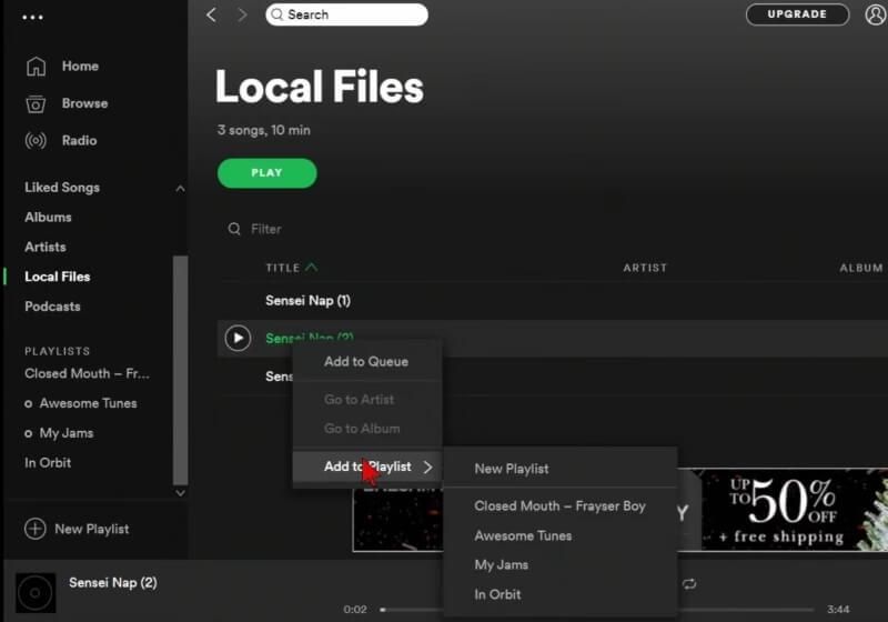 Adicionar músicas à lista de reprodução do Spotify