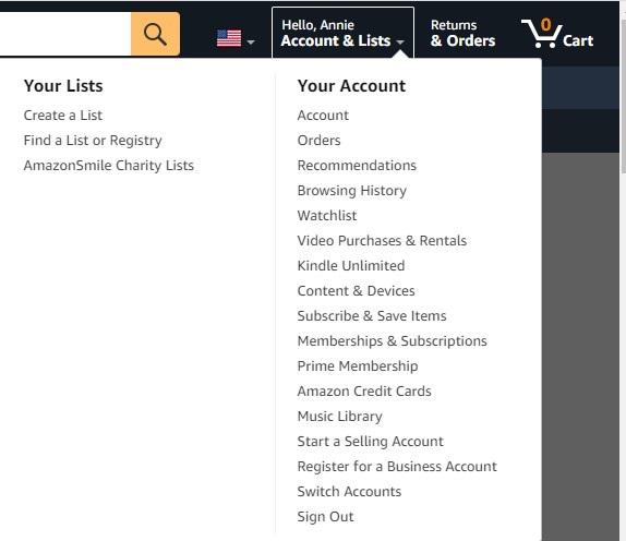 Проверьте подписки на членство Amazon