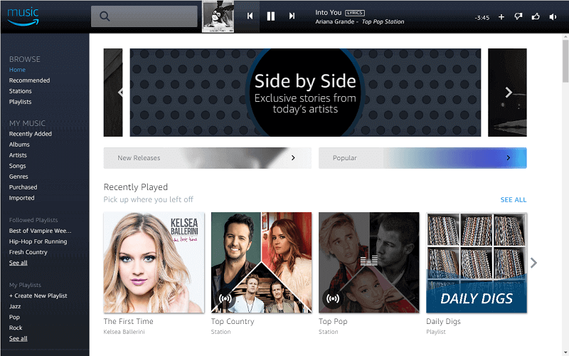 Amazon Music-app op Chromebook