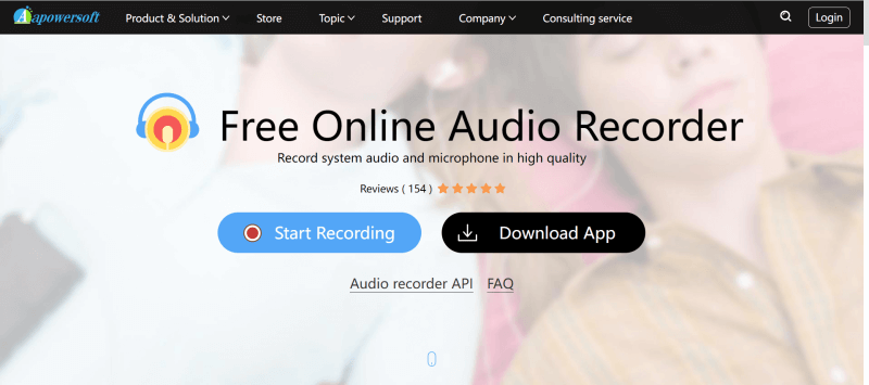 Grabadora de audio en línea gratuita Apowersoft