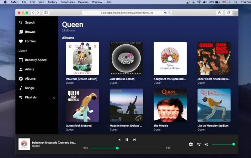 Música da Apple na Web