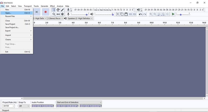 Open M4A Files in Audacity