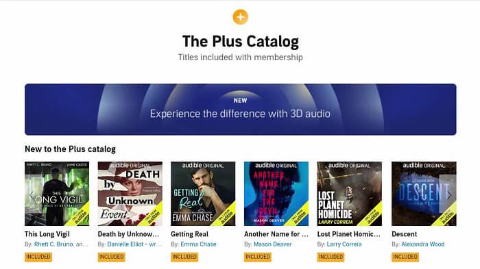 كتالوج Audible Plus