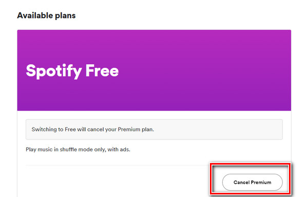 Cancelar el plan premium de Spotify