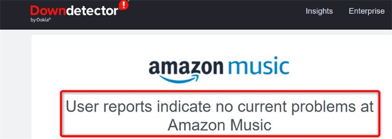 imagem alt:image alt: Verifique Amazon Music por Downdetector