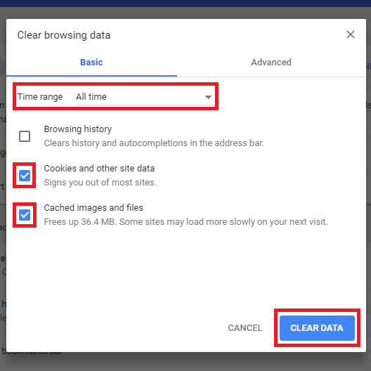   Clear Cache and Cookies on Google Chrome