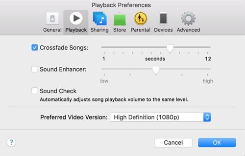 Включить Apple Music Crossfade на компьютере