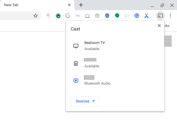 Chromecast verbinden in Google Chrome