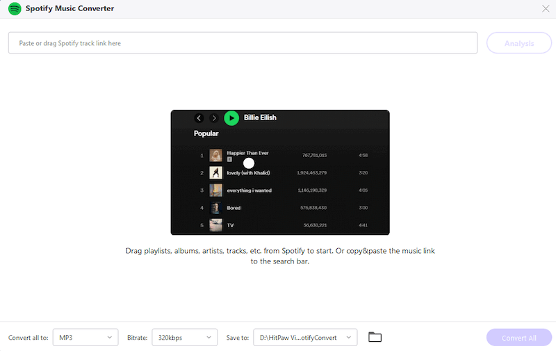 Processe a conversão de música do Spotify conectando-se por meio do aplicativo Spotify