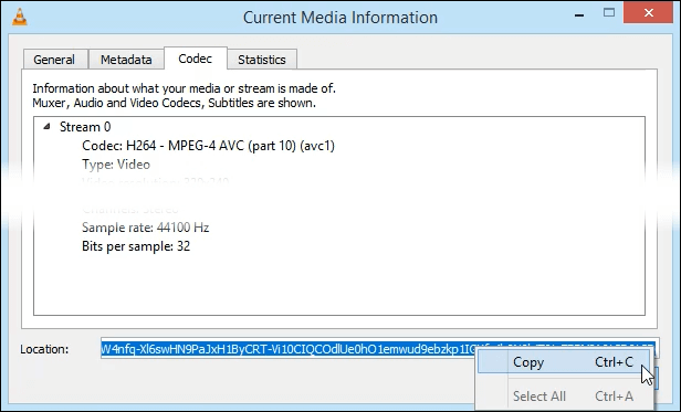 Copia la posizione su VLC su Mac